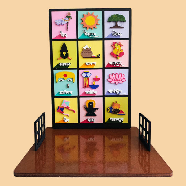 Marathi Mahine Makhar | Hand-Painted | MDF Wooden | DIY - Image 4